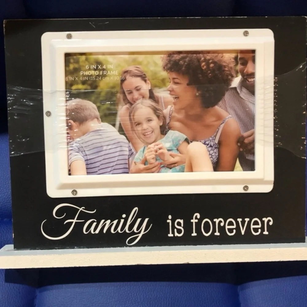2 photo picture frames, “Family is forever” & “family a whole lot of love